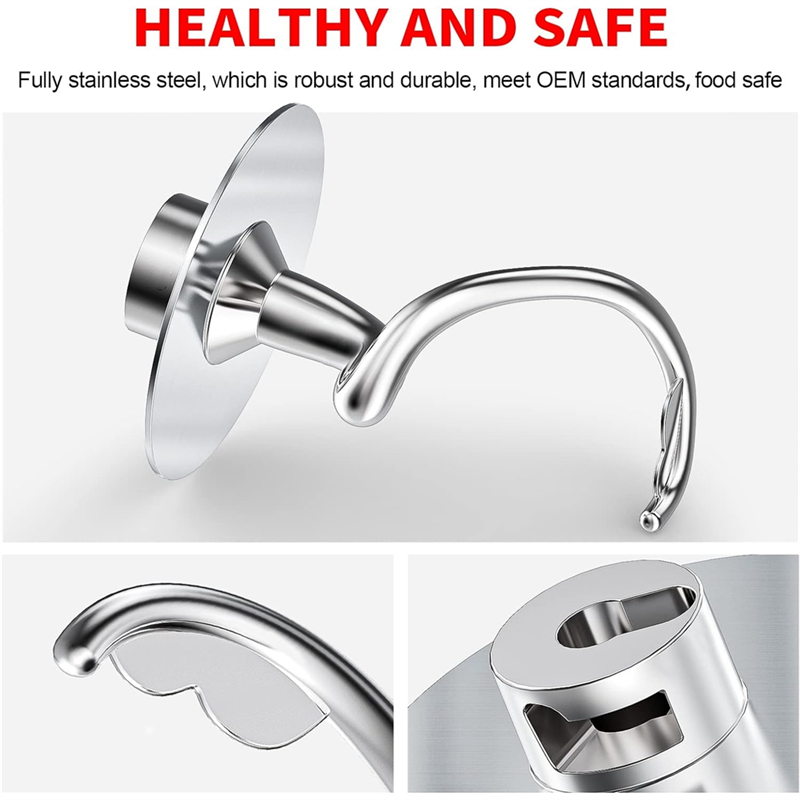 Kitchenaid Mixer Hand Mixer - ステンレス鋼スパイラル生地フックキッチンエイドスタンドミキサー部品用 4.5-5 QT ミキシングボウルに適合チルトヘッドスタンドミキサー-Y48A