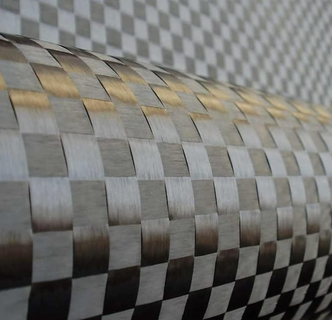Crepe Pan Carbon - 12K 100gsm 16mm×16mm ストレッチプレーンビッグチェック柄リアルカーボンファイバークロス カーボンファブリック *50cm/100cm