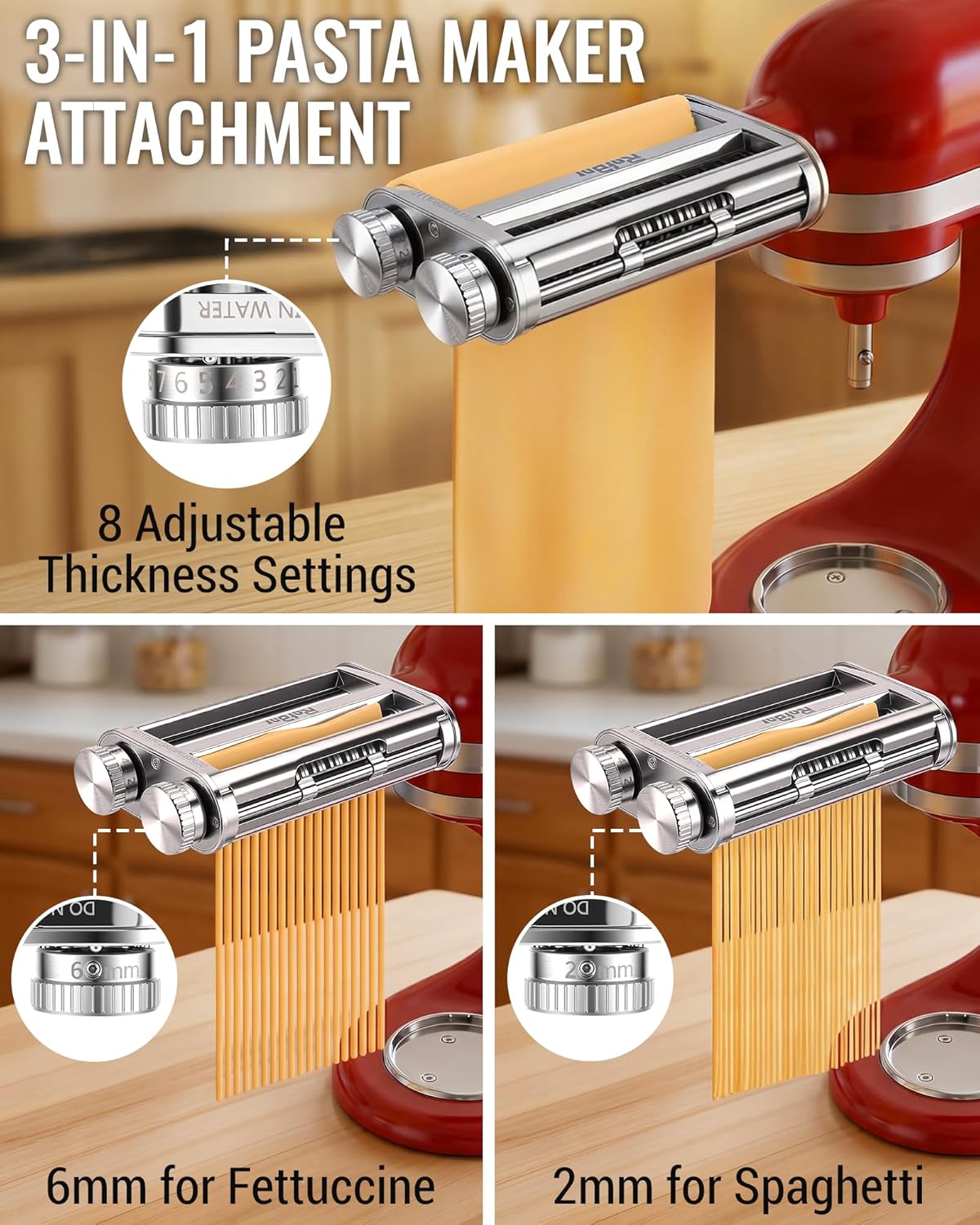 キッチンエイドミキサー3-in-1パスタローラーカッターアタ - Kitchenaid Mixer Hand Mixer のレビューと価格