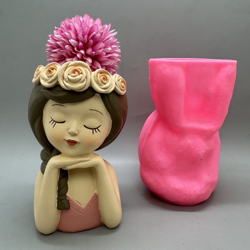 かわいい女の子の形をした花瓶のシリコン型。石膏、レジン、コン - Potsticker Mold のレビューと価格