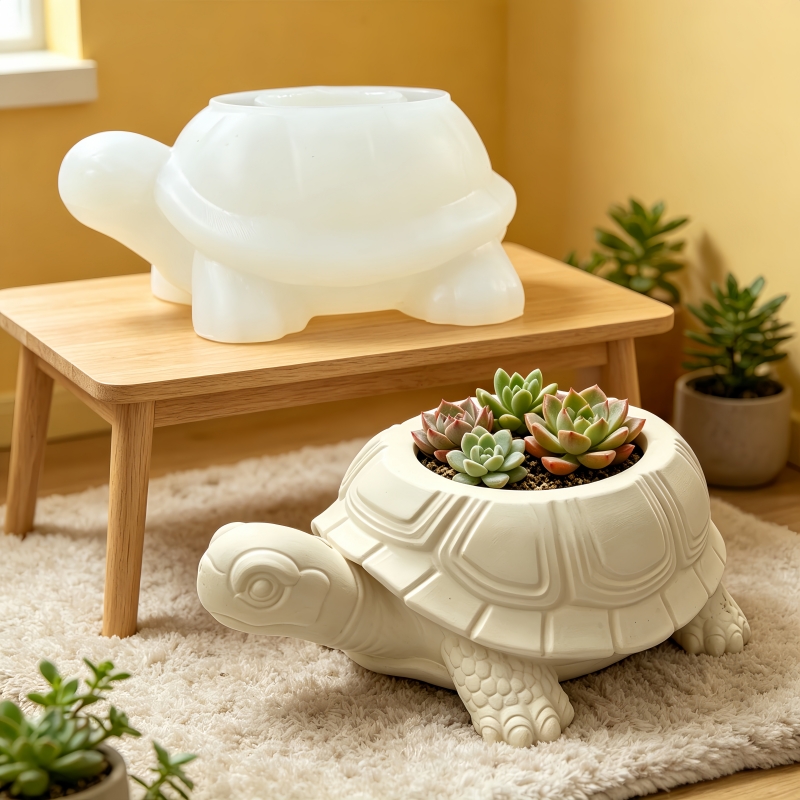 亀の形をした多肉植物の植木鉢樹脂シリコンモールド、かわいい亀 - Potsticker Mold のレビューと価格