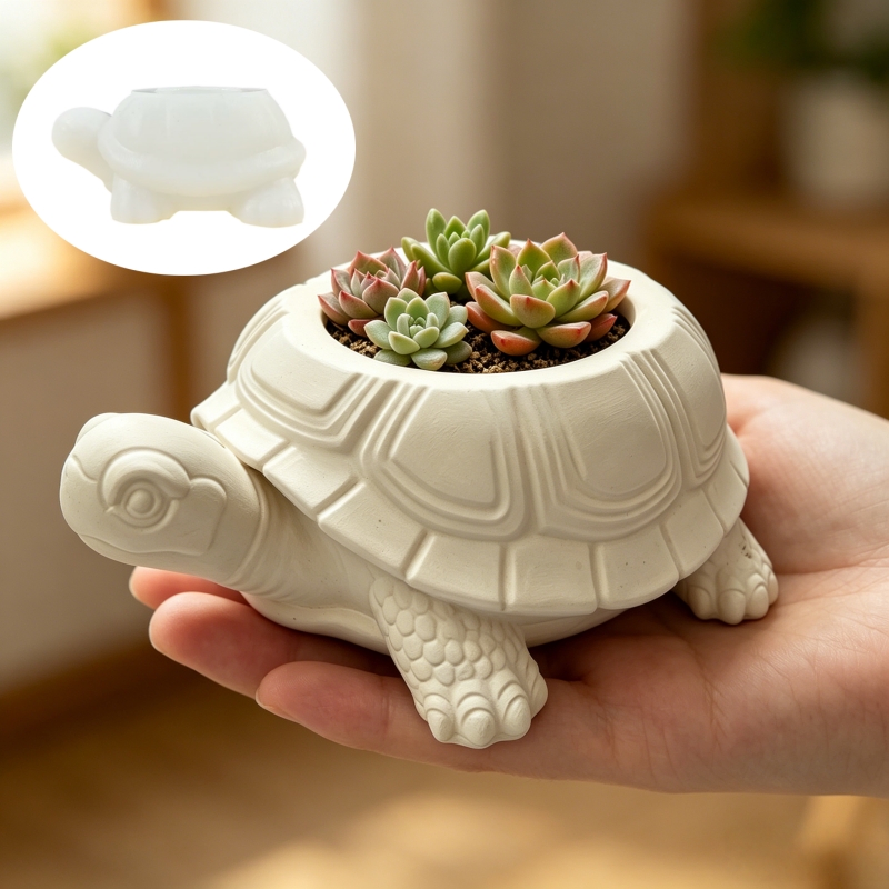 亀の形をした多肉植物の植木鉢樹脂シリコンモールド、かわいい亀 - Potsticker Mold のレビューと価格