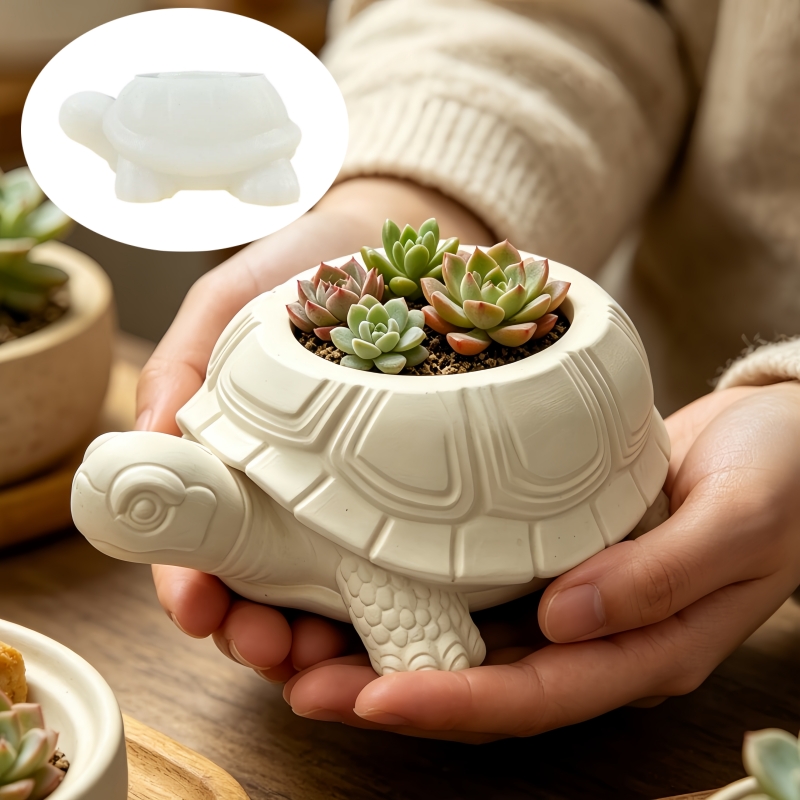亀の形をした多肉植物の植木鉢樹脂シリコンモールド、かわいい亀 - Potsticker Mold のレビューと価格