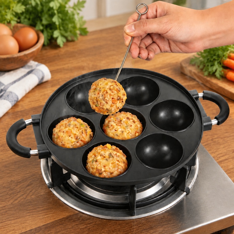 家庭で手軽にタコ焼きやパンケーキボールを作れる、焦げ付き防止 - Takoyaki Grill Plate のレビューと価格
